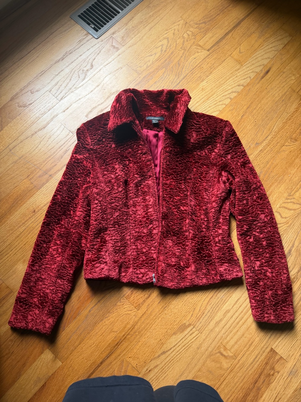 Y2K louben wine red jacket